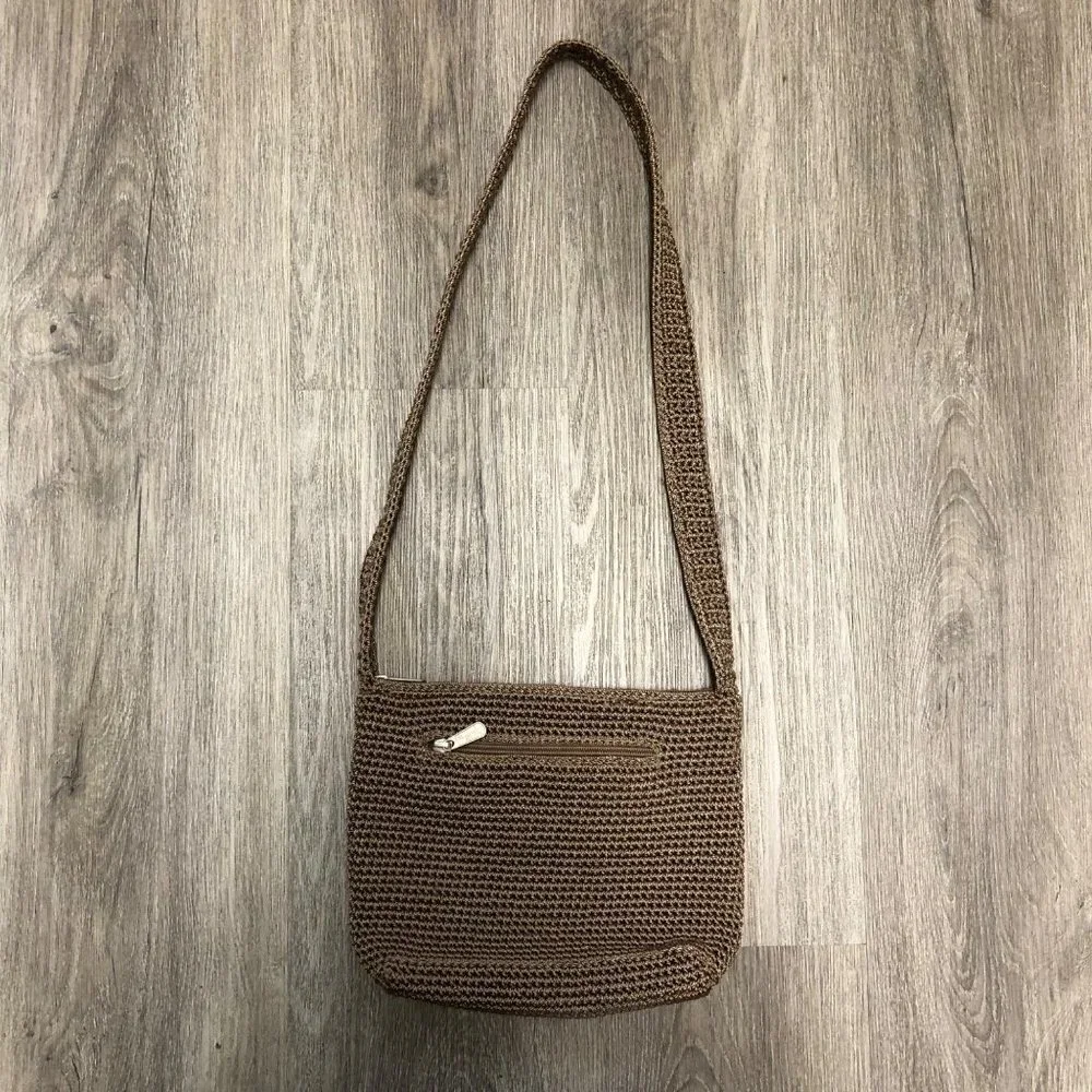 The Sak Knit Crossbody Purse Fabiana Bag Neutral Ton Taupe Tan Chunky Knit Beige